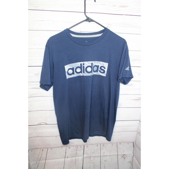 ADIDAS Men's Medium Blue Polyester Blend ClimaLite T-Shirt, Short-Sleeve - Picture 1 of 9